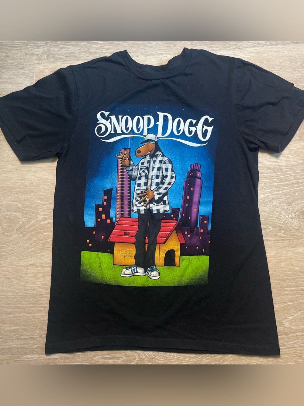 SNOOP DOGG Joe Cool West Coast Rap Black Tee Shirt